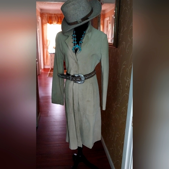 Blue Asphalt Jackets & Blazers - Buckskin Leather Yellowstone Vibes Suede Trench